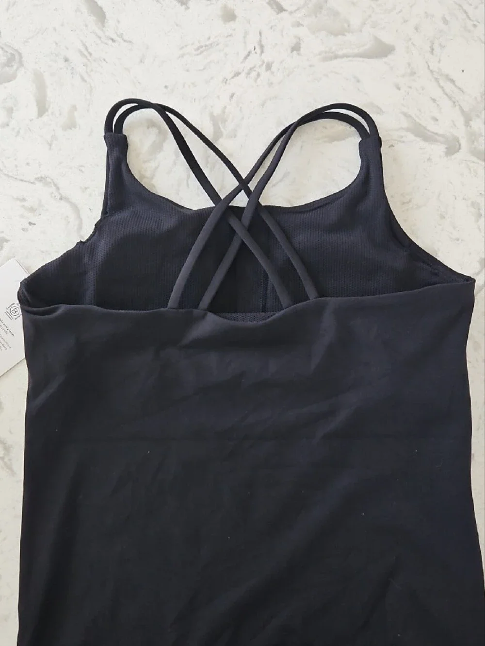 NWT Athleta Girl Upbeat Tank Black Crisscross Back Camisole Size XXL 16